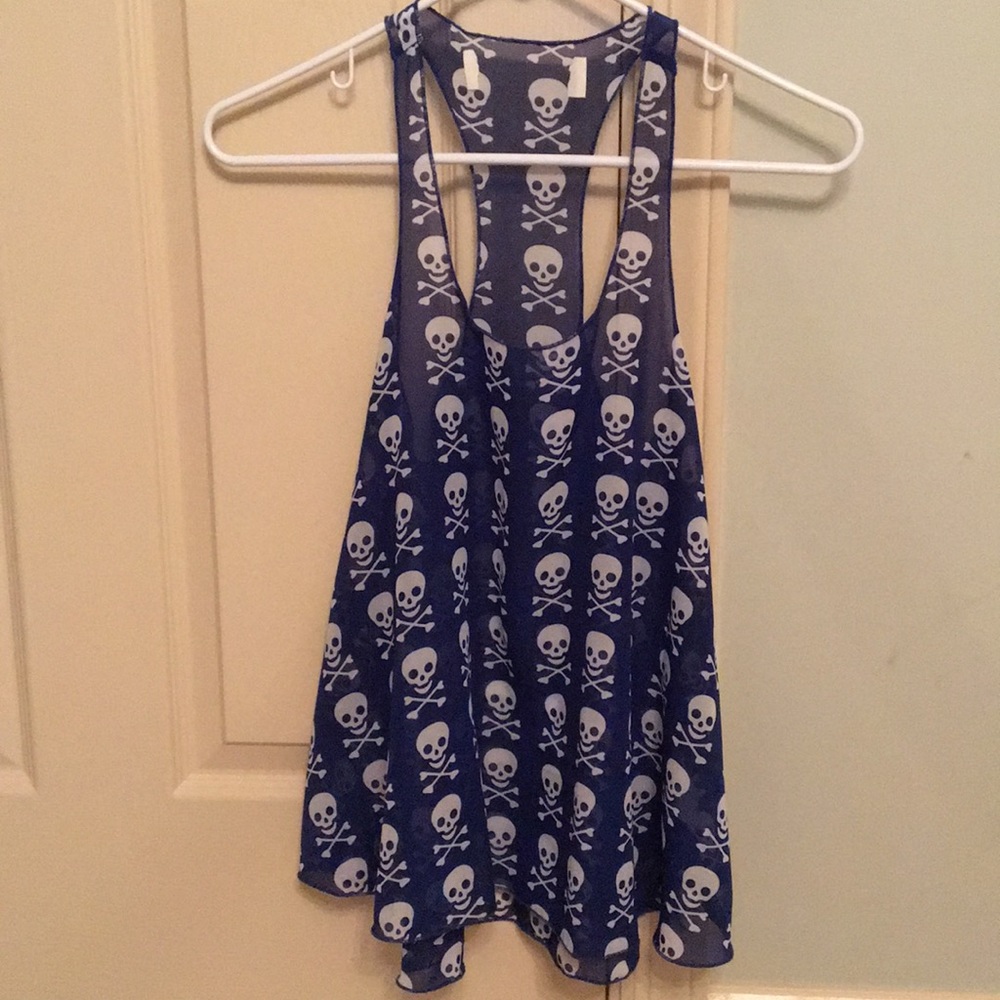 Blue skull blouse